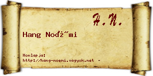 Hang Noémi névjegykártya